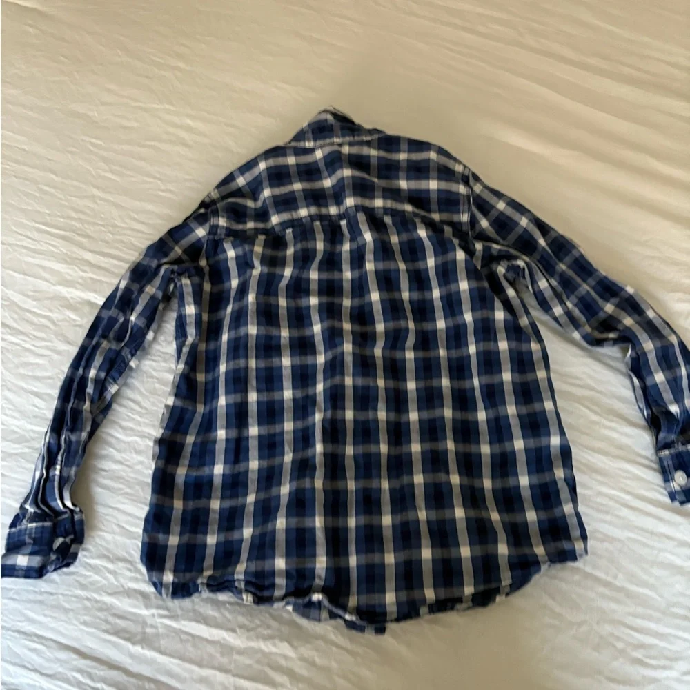 GAP Kids Blue Plaid Button-Up Shirt